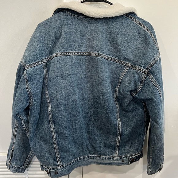 Offline Aerie Sherpa Lined Denim Jacket 